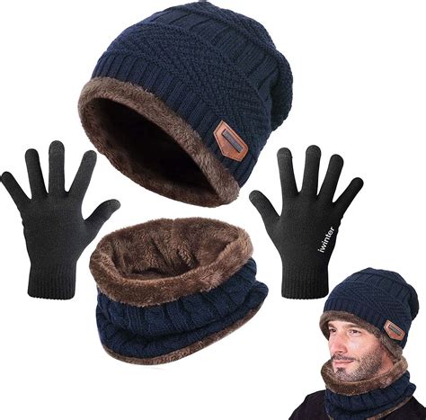 Gorros y guantes de hombre .